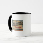 Miami Beach, Florida - Große Briefmarkenszenen Tasse (Vorderseite Links)