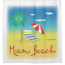 Miami Beach, Florida Illustration - Graphic Cool Duschvorhang
