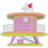 Miami Beach Florida Lifeguard Tower Sticker (Vorderseite)