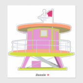 Miami Beach Florida Lifeguard Tower Sticker (Blatt)