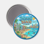 Miami Beach Florida Magnet (Vorderseite/Rückseite)