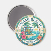 Miami Beach Florida Magnet (Vorderseite/Rückseite)