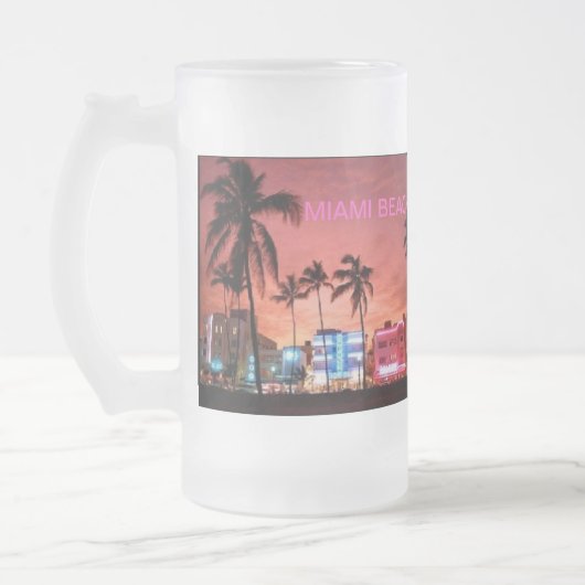 Miami Beach, Florida Mattglas Bierglas (Links)
