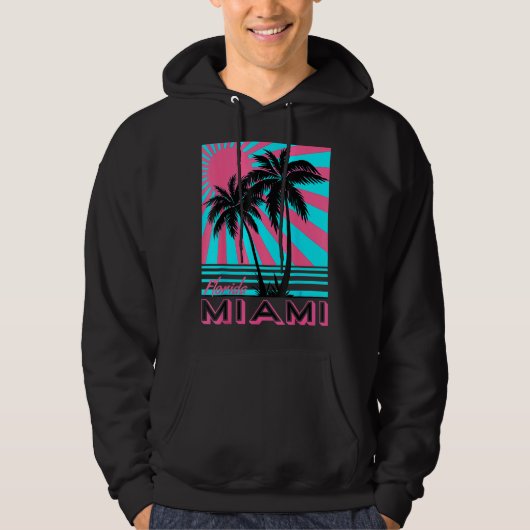 Miami Beach Florida Miami Palm Trees Hoodie (Vorderseite)
