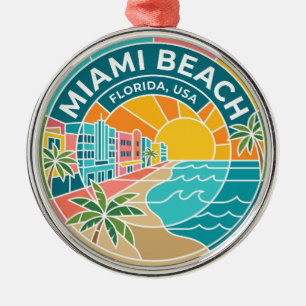 Miami Beach Florida Ornament Aus Metall
