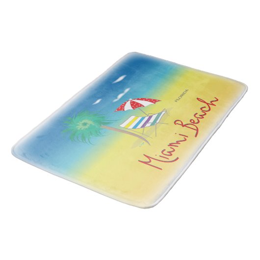 Miami Beach, Florida Palm Cooler Spaß Badematte (Schrägansicht)