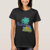 Miami Beach Florida Palm Fun Sun T-Shirt (Vorderseite)