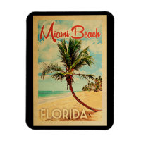 Miami Beach Florida Palm Tree Beach Vintage Reisen