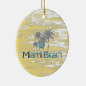 Miami Beach, Florida, Palmen, Grunge Cool Keramik Ornament (Rechts)