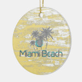 Miami Beach, Florida, Palmen, Grunge Cool Keramik Ornament (Links)