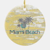 Miami Beach, Florida, Palmen, Grunge Cool Keramik Ornament (Hinten)