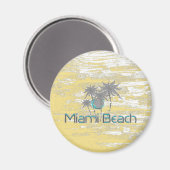Miami Beach, Florida, Palmen, Grunge Cool Magnet (Vorderseite/Rückseite)
