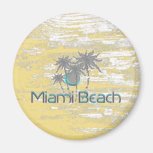 Miami Beach, Florida, Palmen, Grunge Cool Magnet (Vorne)