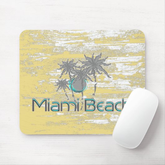 Miami Beach, Florida, Palmen, Grunge Cool Mousepad (Mit Mouse)