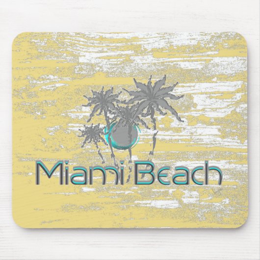 Miami Beach, Florida, Palmen, Grunge Cool Mousepad (Vorne)