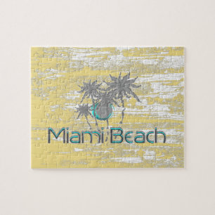 Miami Beach, Florida, Palmen, Grunge Cool Puzzle