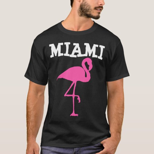 MIAMI BEACH FLORIDA Pink Flamingo T - Shirt (Vorderseite)