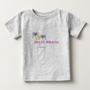 Miami Beach Florida Pink Grau Baby T-shirt