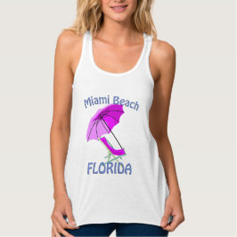 Miami Beach Florida Pink Tank Top