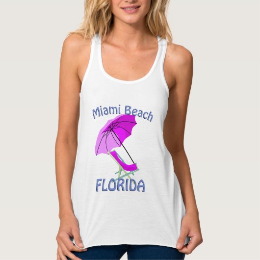 Miami Beach Florida Pink Tank Top (Vorderseite)