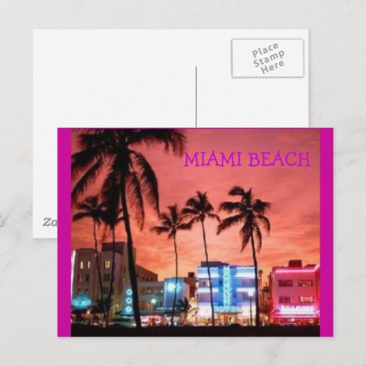 Miami Beach, Florida Postkarte (Vorne/Hinten)