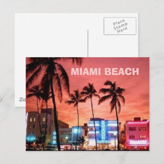 Miami Beach, Florida Postkarte (Vorne/Hinten)
