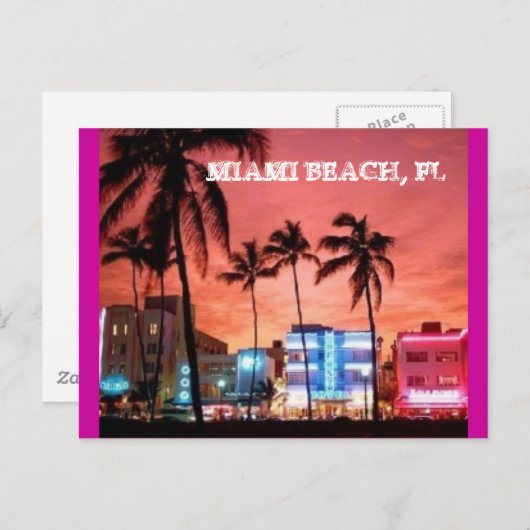 Miami Beach, Florida Postkarte (Vorne/Hinten)