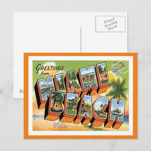 Miami Beach Florida Postkarte (Vorne/Hinten)