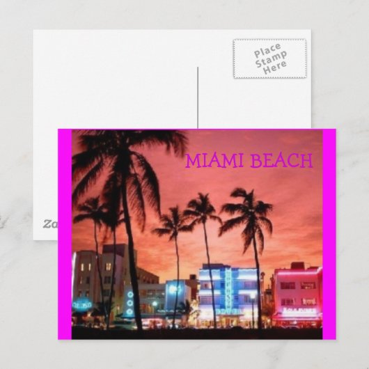 Miami Beach, Florida Postkarte (Vorne/Hinten)