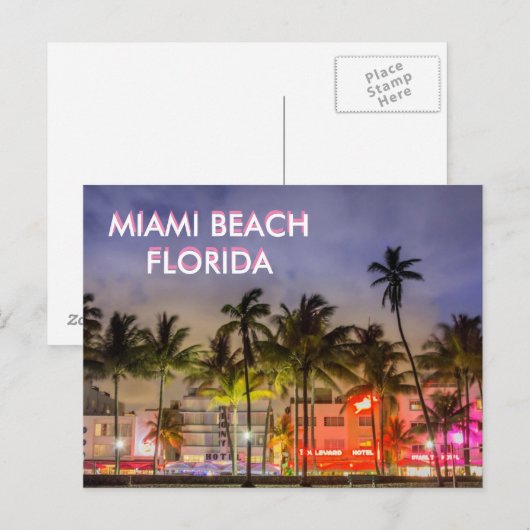 MIAMI BEACH, Florida Postkarte (Vorne/Hinten)