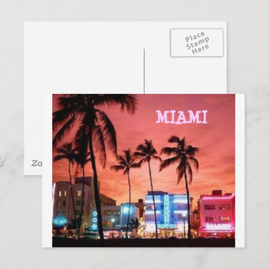 Miami Beach, Florida Postkarte (Vorne/Hinten)