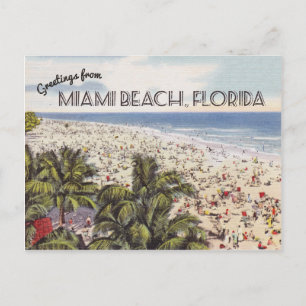 Miami Beach Florida Postkarte   Vintage