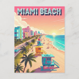 Miami Beach Florida Reise Postkarte