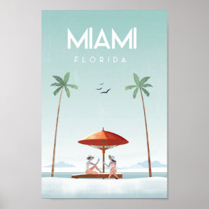 Miami Beach florida Reiseplakat Poster
