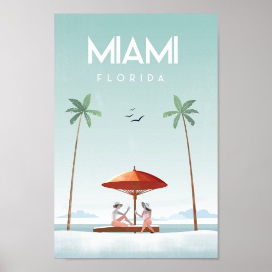 Miami Beach florida Reiseplakat Poster (Vorne)