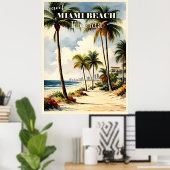 Miami Beach, Florida Reiseplakat Poster (Heimbüro)