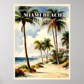 Miami Beach, Florida Reiseplakat Poster (Vorne)