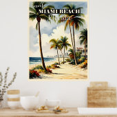 Miami Beach, Florida Reiseplakat Poster (Küche)
