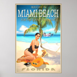 Miami Beach Florida Reiseplakat Prinzessin Royal Poster