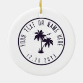 Miami Beach Florida Retro Palm Tree Travel 80er Keramik Ornament (Hinten)
