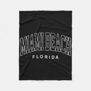 Miami Beach Florida Retro Preppy Throwback Vintag Fleecedecke