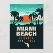 Miami Beach Florida Retro Sunset Souvenir 70er Postkarte (Vorderseite)