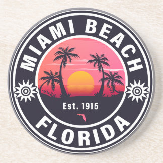 Miami Beach Florida Retro Sunset Souvenirs 60er Getränkeuntersetzer