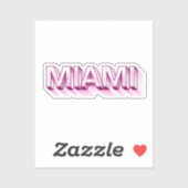 Miami Beach, Florida | Rosa Blase Letter Aufkleber (Blatt)