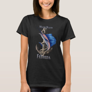 Miami Beach Florida Schwertfisch Marlin Ocean Fisc T-Shirt