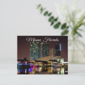 Miami Beach Florida Sklyline Travel Postcard Postkarte (Stehend Vorderseite)