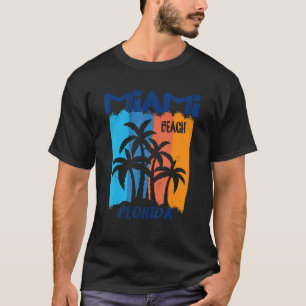 Miami Beach Florida Spaß Farbige Palmen Design T-Shirt
