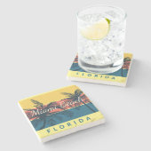 Miami Beach Florida Steinuntersetzer (Seitenansicht)