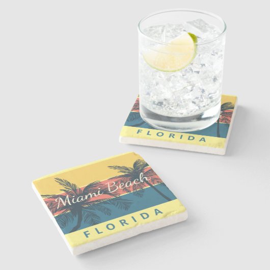 Miami Beach Florida Steinuntersetzer (Seitenansicht)