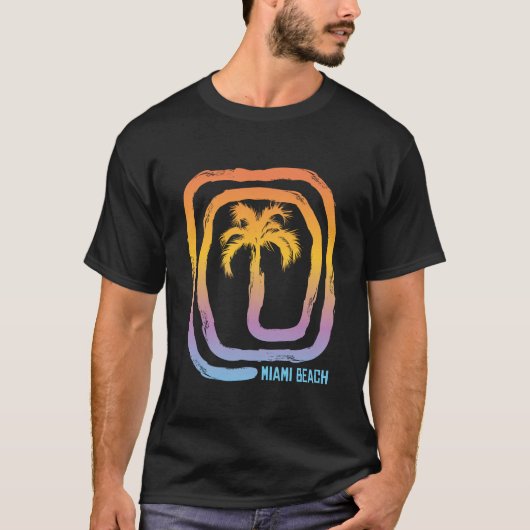 Miami Beach Florida Stilvolle Kunstferien T-Shirt (Vorderseite)